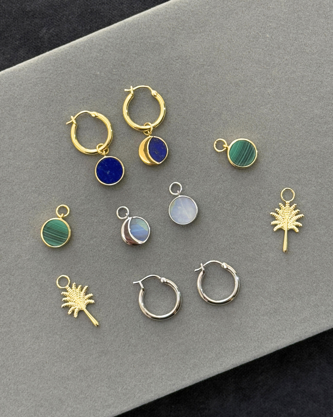 Night Sky Charms Earrings with Lapis Lazuli