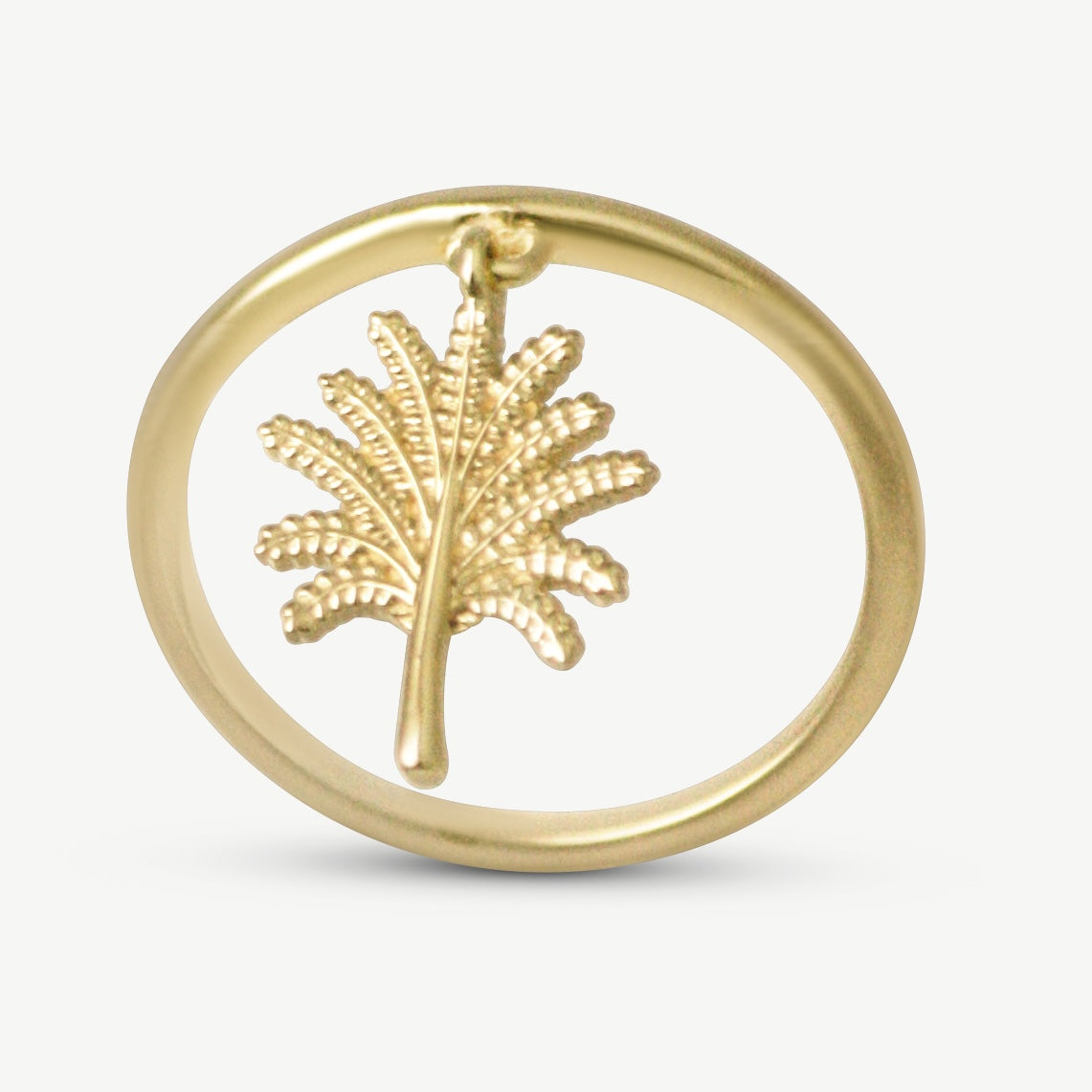 Little Dangle Palm Tree Ring - Gold