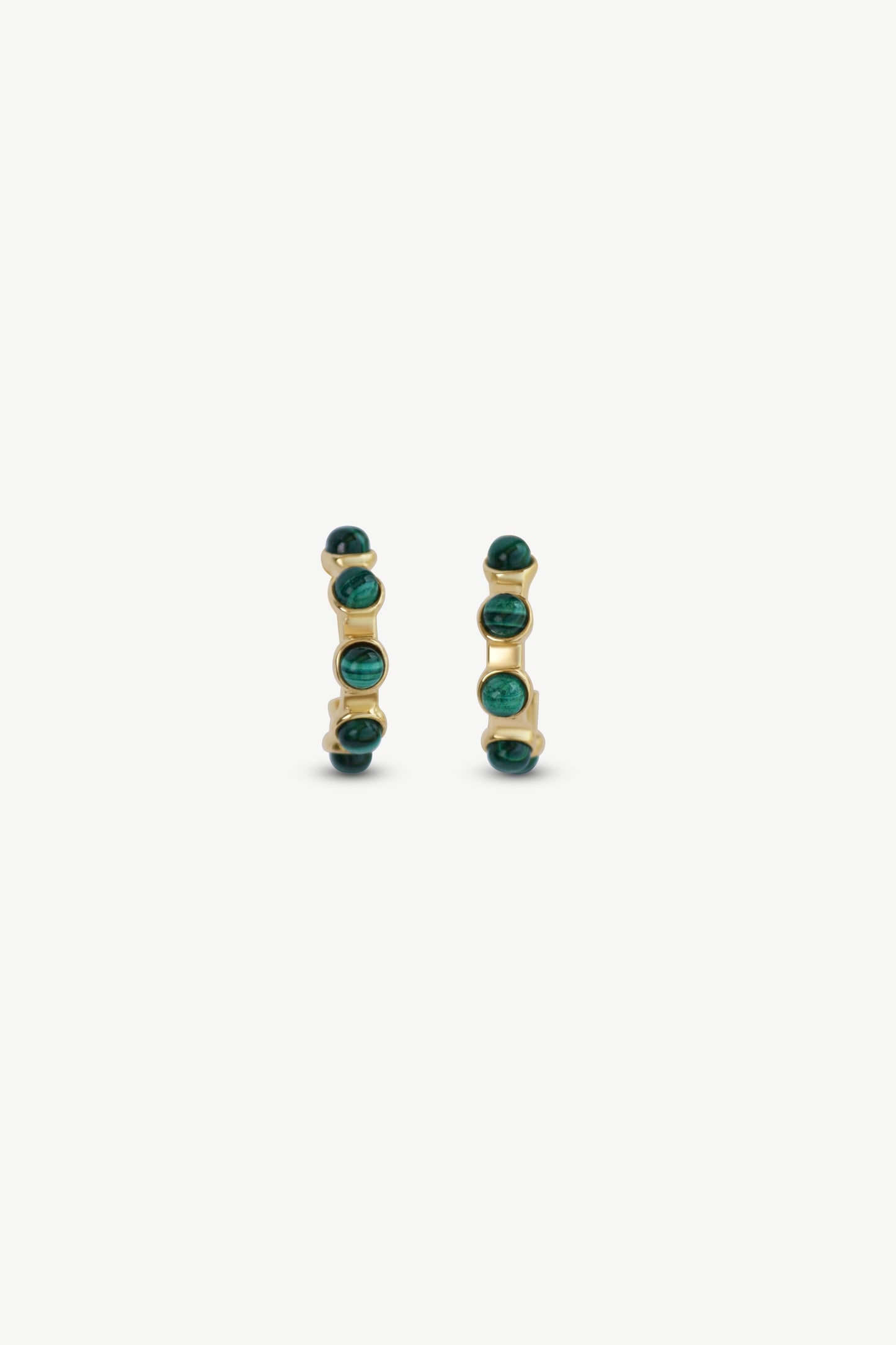 Malachite Mini Hoop Studs