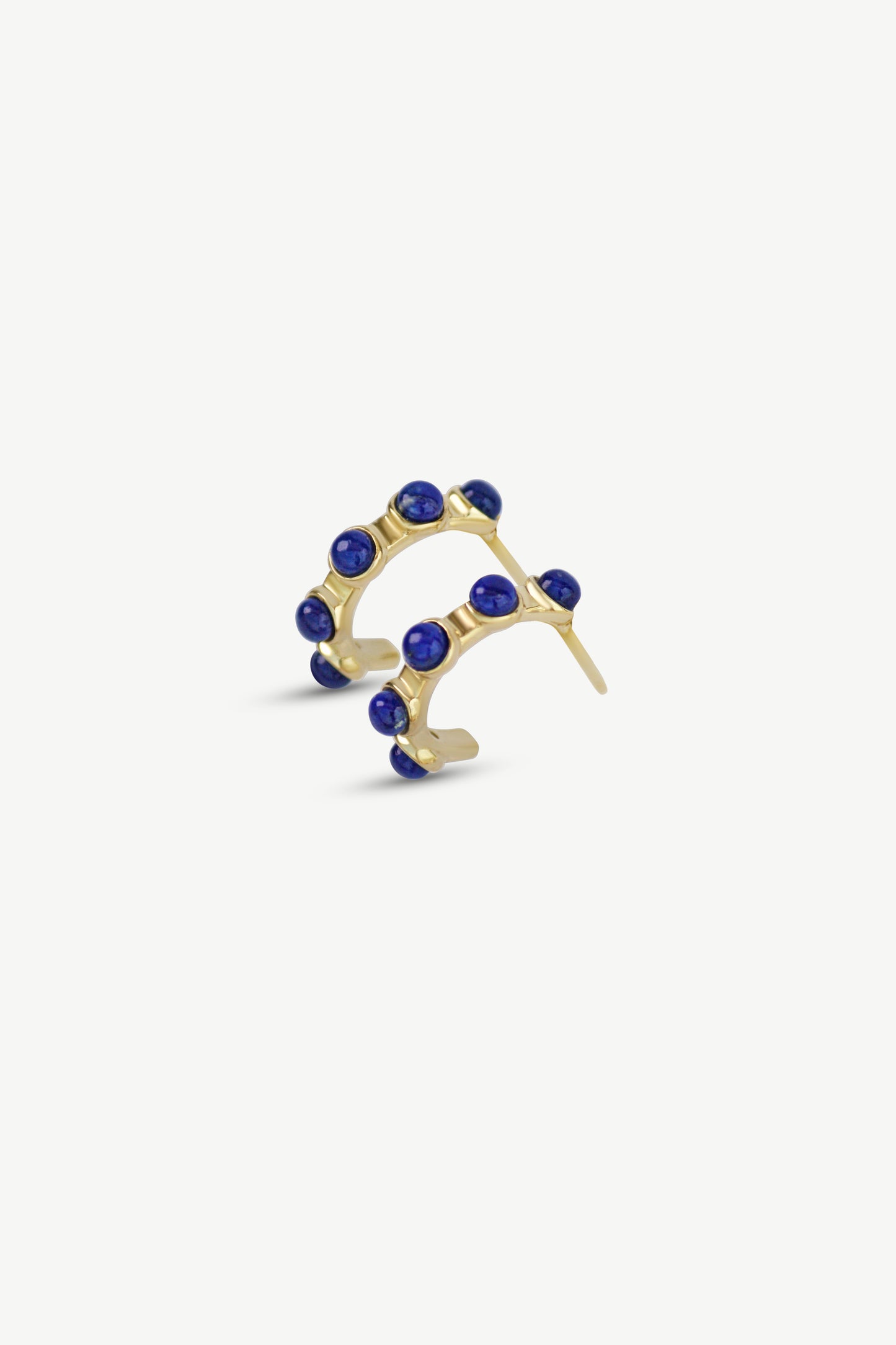 Half Hoop Huggies with Lapis Lazuli