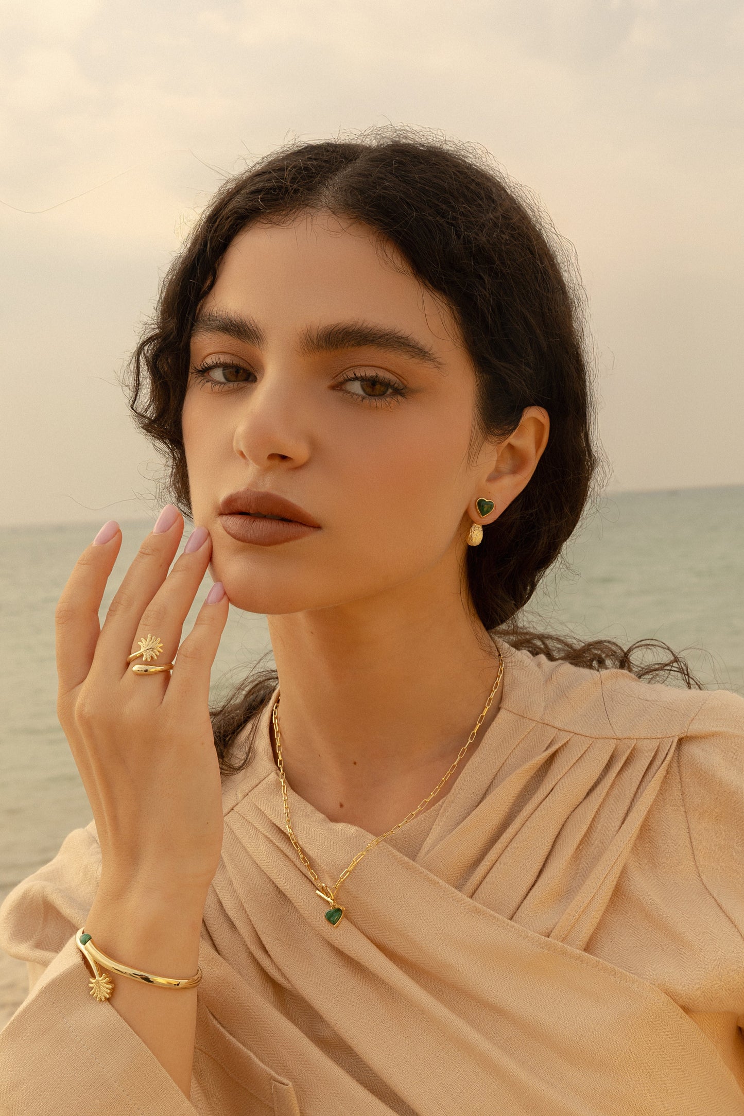 Dates Texture Ear Jacket Earrings