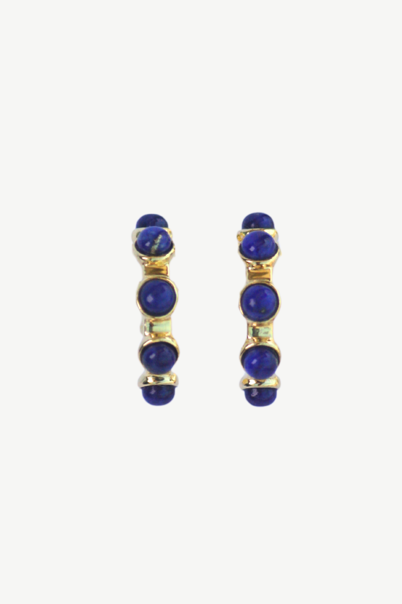 Half Hoop Huggies with Lapis Lazuli