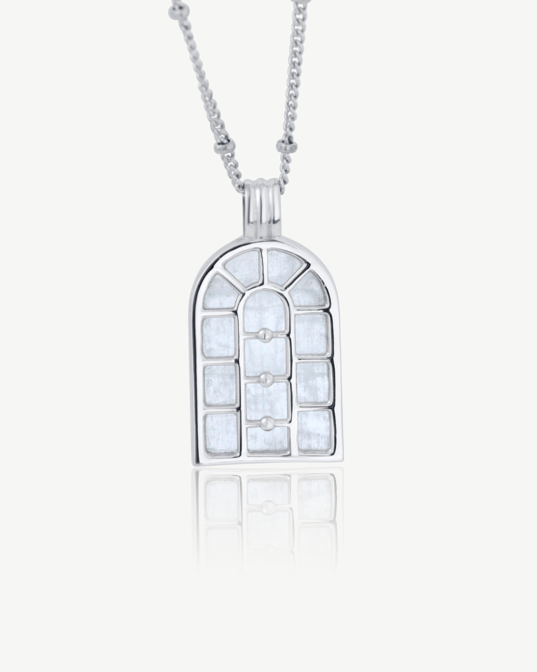 Arch Door Necklace with Rainbow Moonstone