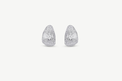 Dates Texture Drop Studs - Silver