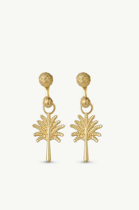 Palm Tree Ear Jacket Earrings