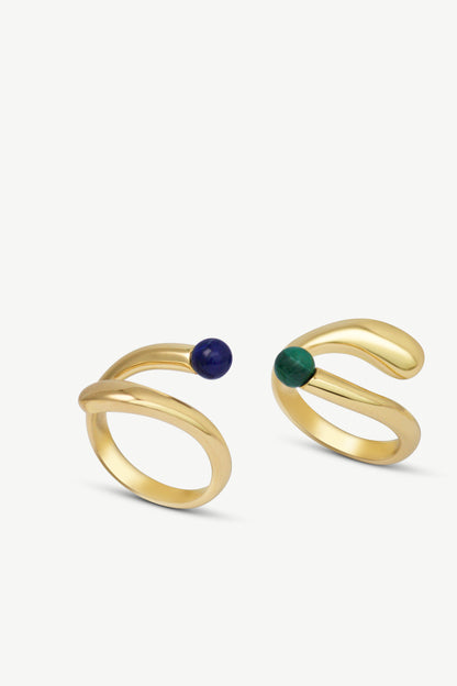 Swirl Ring with Lapis Lazuli