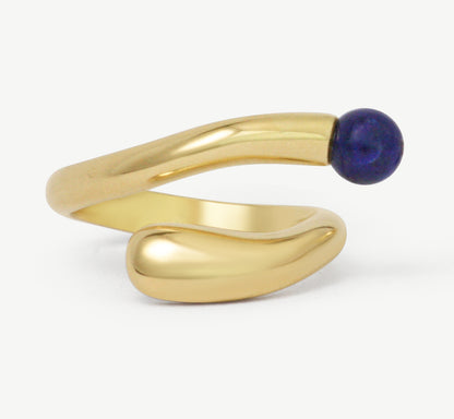 Swirl Ring with Lapis Lazuli