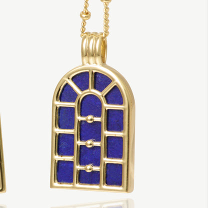 Arch Door Necklace with Lapis Lazuli