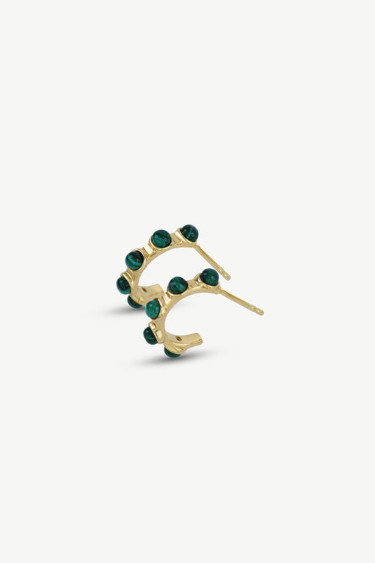 Malachite Mini Hoop Studs
